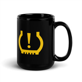 "Air Down" low tire pressure indicator 15oz black coffee mug. overland365.com