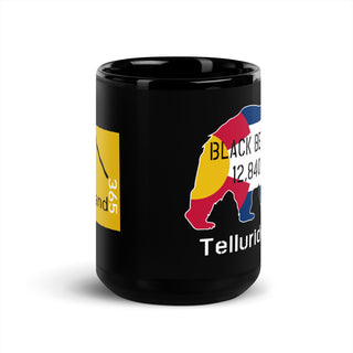 Black Bear Pass, Telluride, CO, 15oz black coffee mug, side view. overland365.com