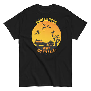 "WITCH YOU WERE HERE" Halloween Overlanding Shirt. Range Rover Classic Trophy Truck. Black. overland365.com