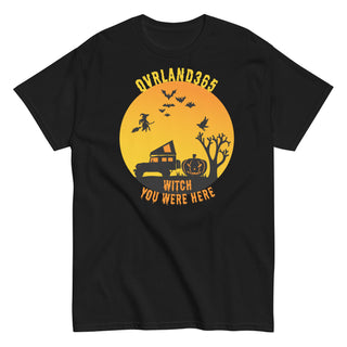 "WITCH YOU WERE HERE" Halloween Overlanding Shirt. Toyota FJ43. Black. overland365.com