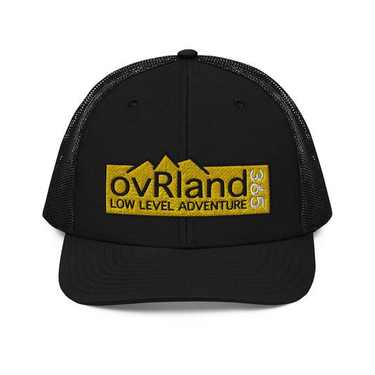 ovRland365 - Low Level Adventure overland hat. Black/black front view. overland365.com