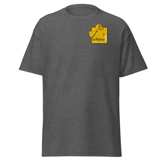 DUCK-IT JEEP yellow rubber ducky design. Dark grey. T-shirt front. overland365.com