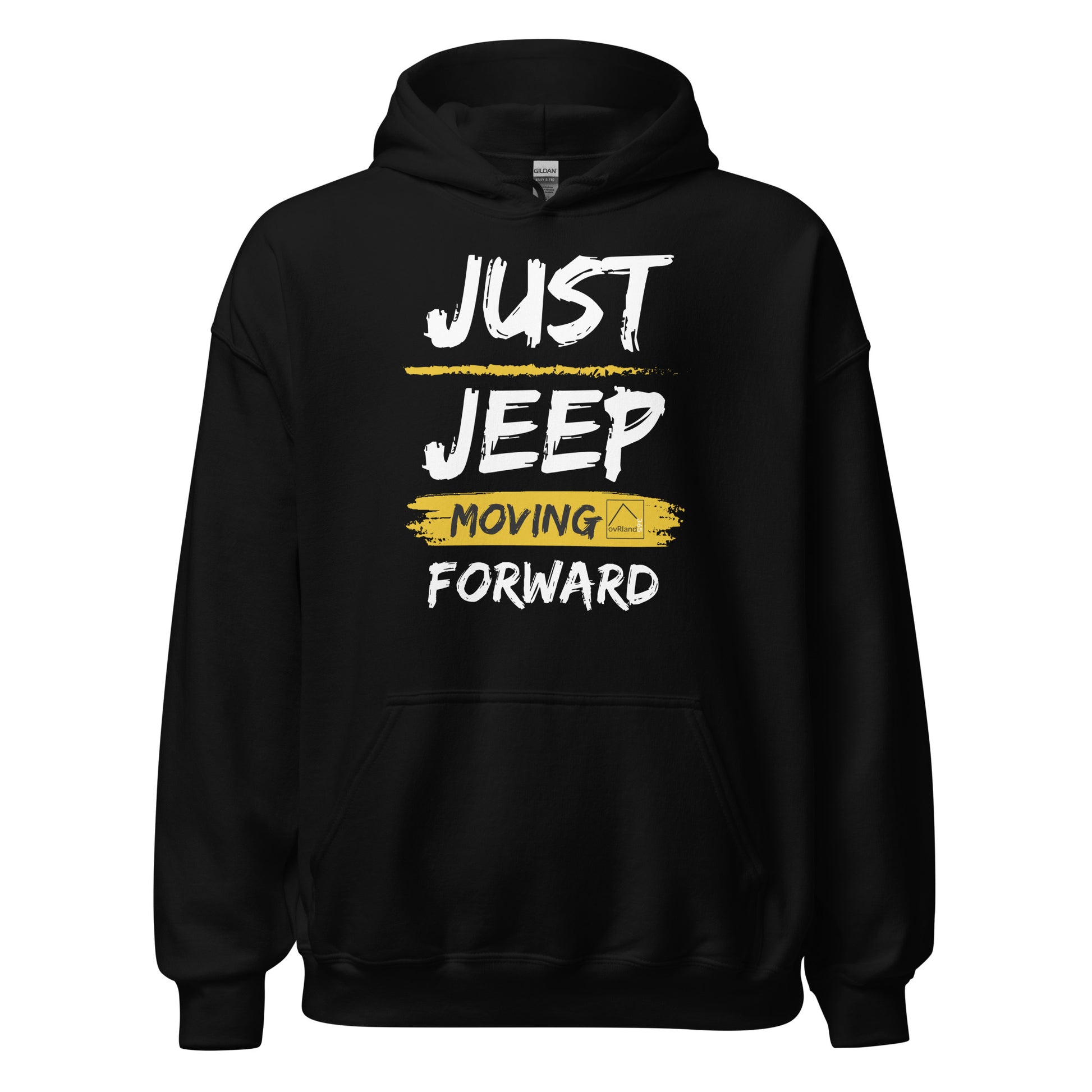Just JEEP Moving Forward. Black hoodie. overland365.com