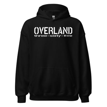 OVERLAND three-sixty-five black overland hoodie. overland365.com