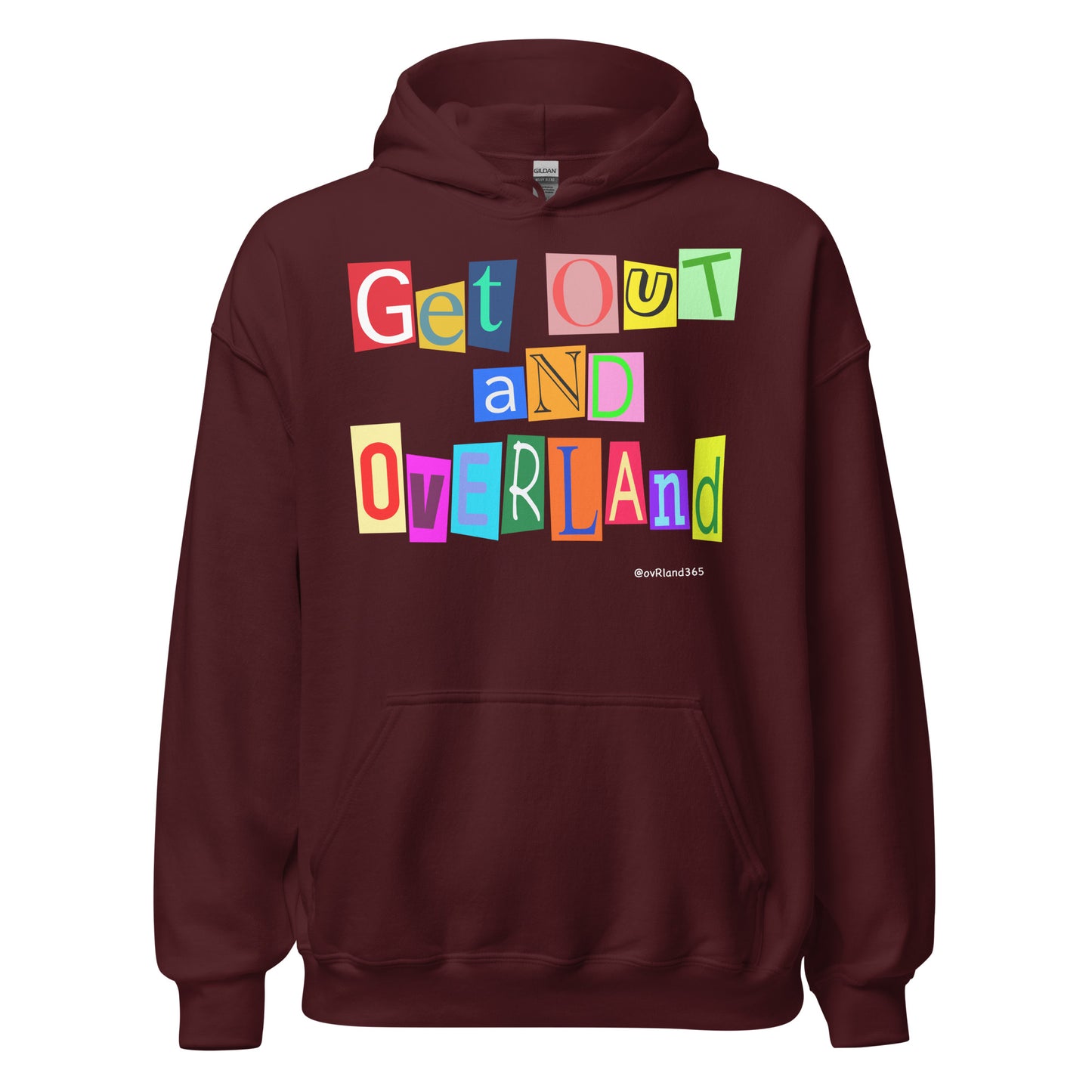 Maroon color Get OuT aND OvERLand Hoodie. overland365.com