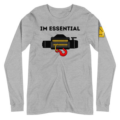 IM ESSENTIAL - Overland Off-roading recovery winch. Light Grey long-sleeve. overland365.com