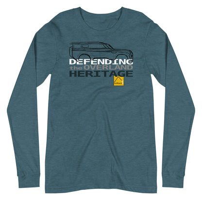 Defending the overland heritage. Land Rover Defender inspired design. Deep Teal. Long-sleeve. overland365.com
