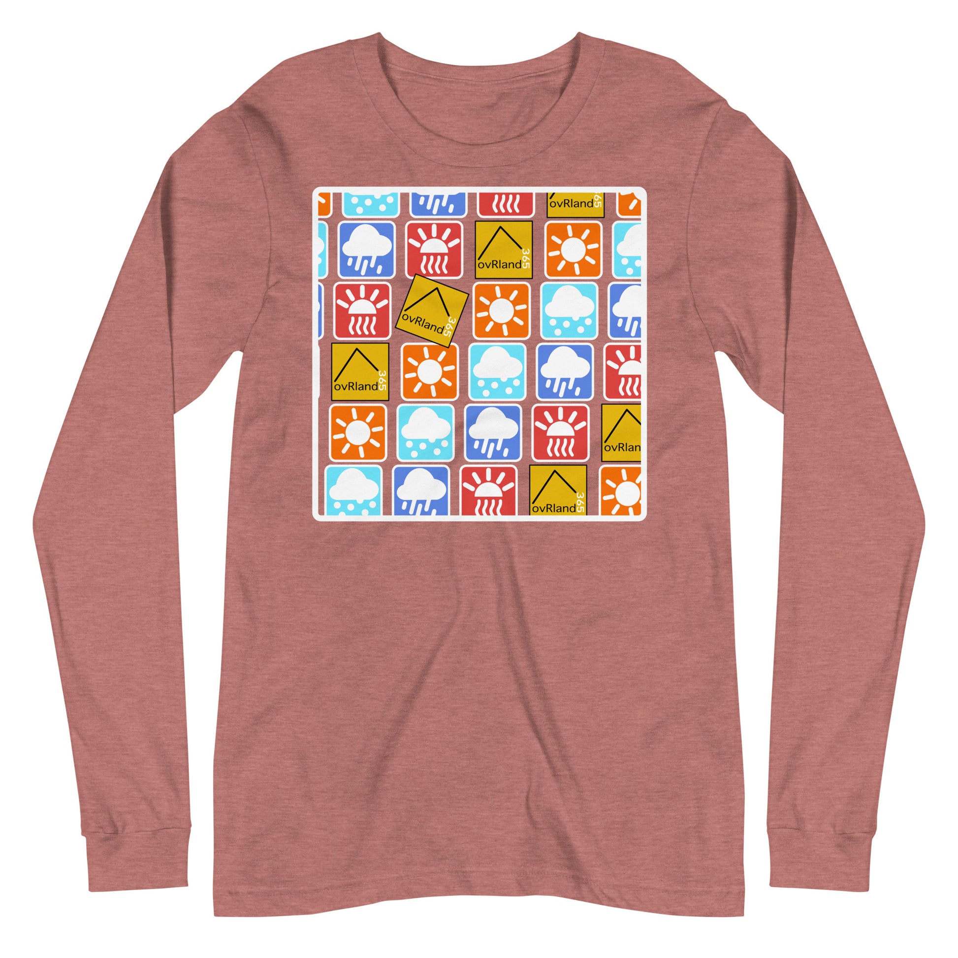 Overland 365 - Weather Icons. Pink Long-sleeve. overland365.com