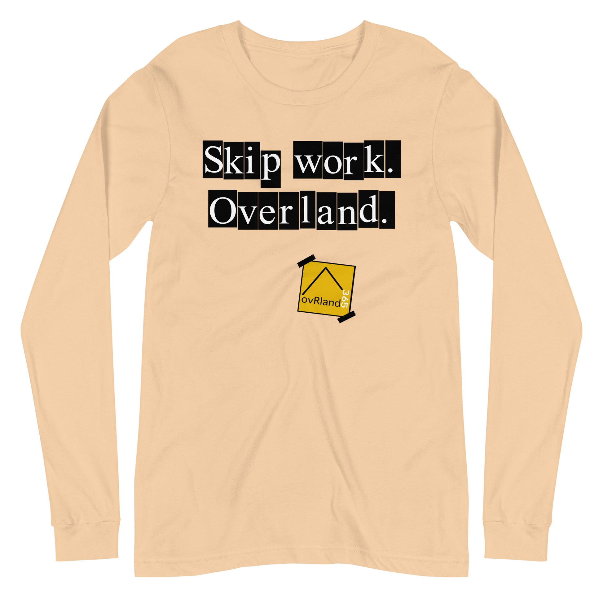 Skip work. Overland. Tan long-sleeve. overland365.com