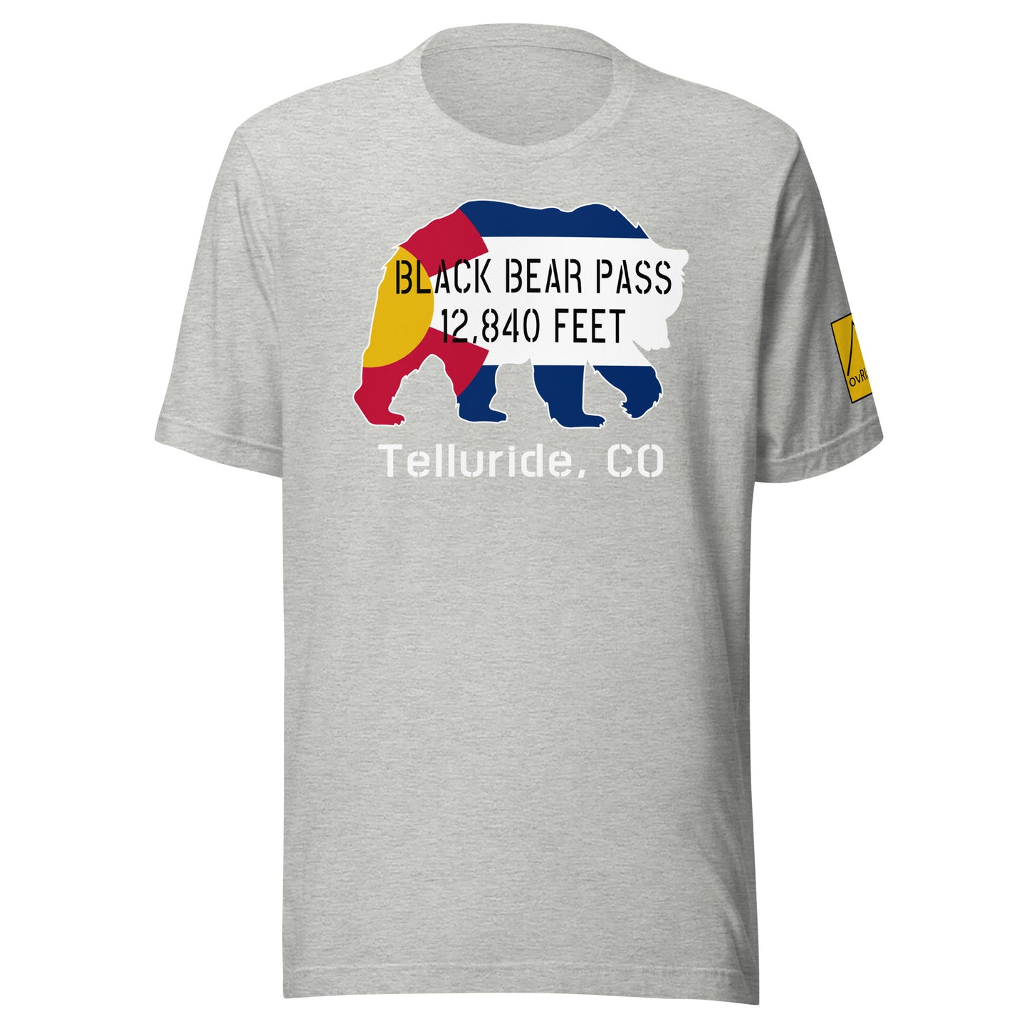 Black Bear Pass, 12840 feet, Telluride, CO. Light Grey T-shirt. overland365.com