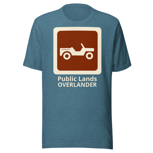 Teal Public Lands OVERLANDER t-shirt. overland365.com