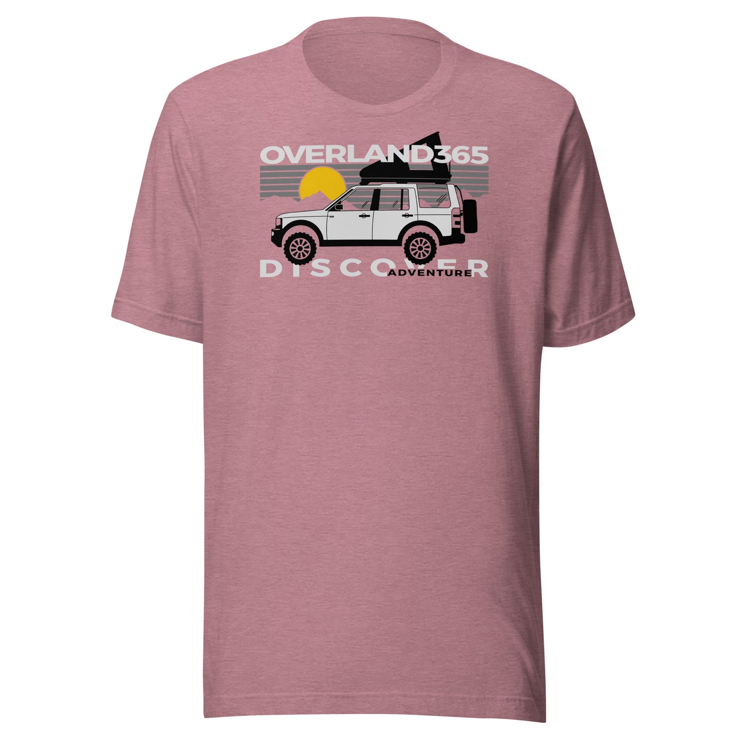Discover Adventure. Land Rover Discovery inspired design. T-shirt. Pink. overland365.com