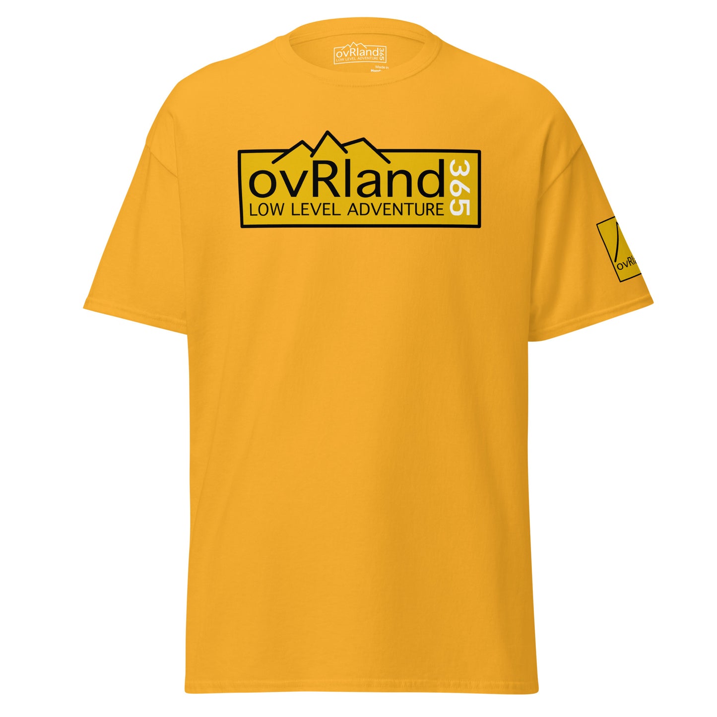 Men's overland gold t-shirt. ovRland365. overland365.com